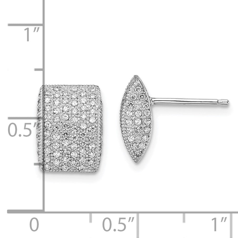 Sterlingsilber Ss Rhodiniert Zirkonia Brillant Glut Ohrstecker