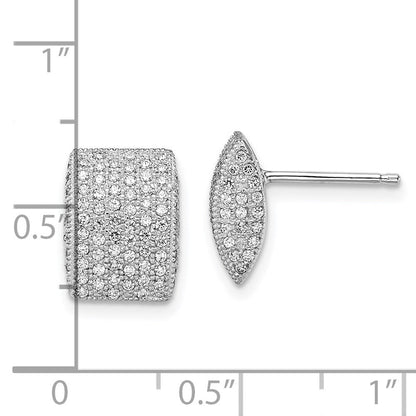 Sterlingsilber Ss Rhodiniert Zirkonia Brillant Glut Ohrstecker