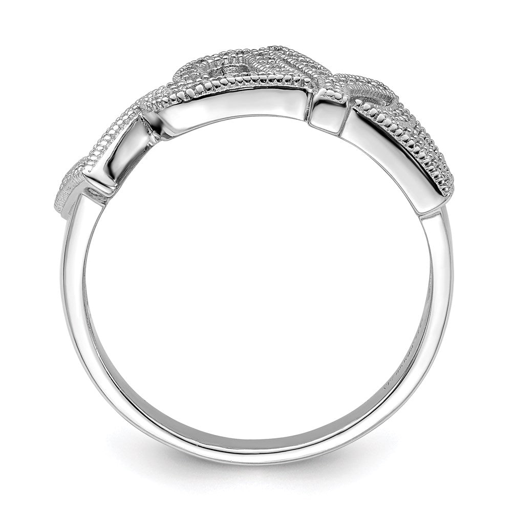 Sterlingsilber Brillant Glut Rhodiniert 63 Stein Mikro Pavé Zirkonia Poliert Liebe Ring