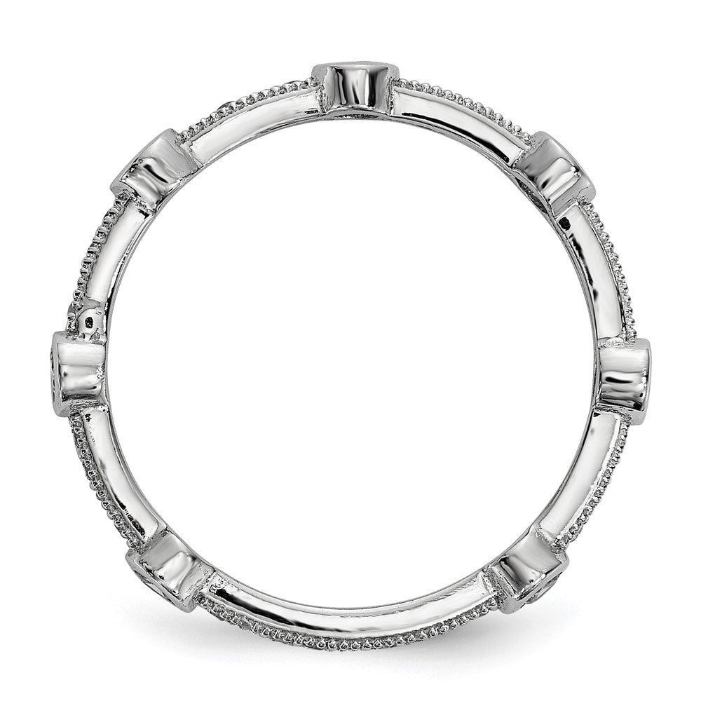Sterlingsilber Brillant Glut Rhodiniert 33 Stein Mikro Pavé Zirkonia Ring
