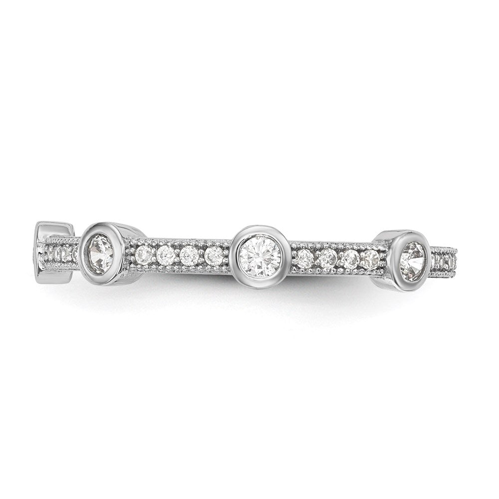 Sterlingsilber Brillant Glut Rhodiniert 33 Stein Mikro Pavé Zirkonia Ring