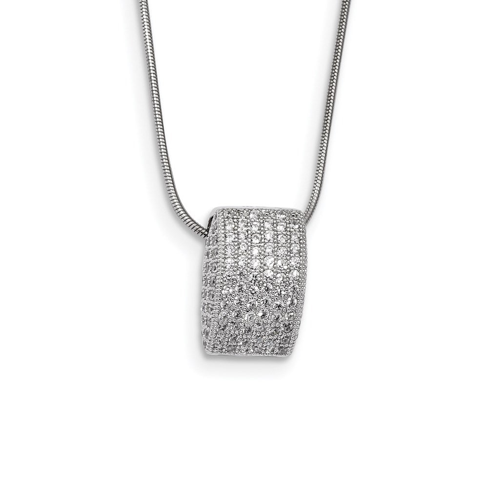 Sterlingsilber Ss Rhodiniert Zirkonia Brillant Glut Fantasie Halskette