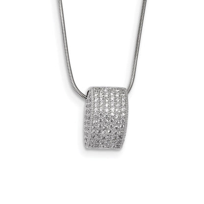 Sterlingsilber Ss Rhodiniert Zirkonia Brillant Glut Fantasie Halskette