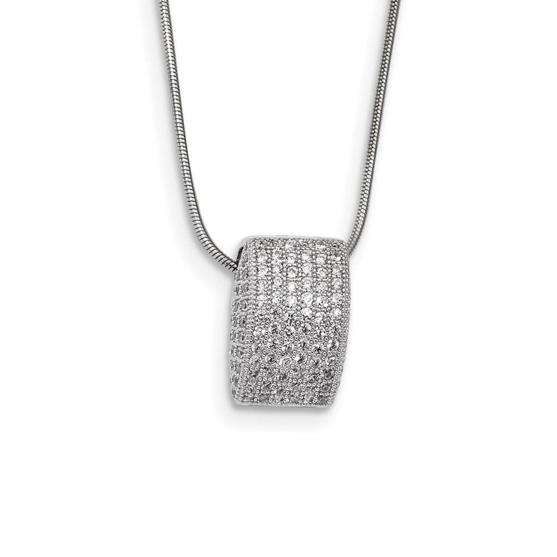 Sterlingsilber Ss Rhodiniert Zirkonia Brillant Glut Fantasie Halskette