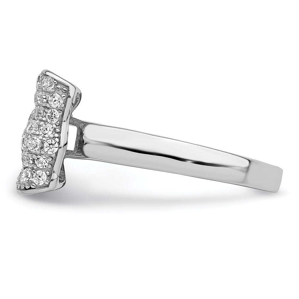 Sterlingsilber Brillant Glut Rhodiniert 71 Stein Mikro Pavé Zirkonia Schleife Ring