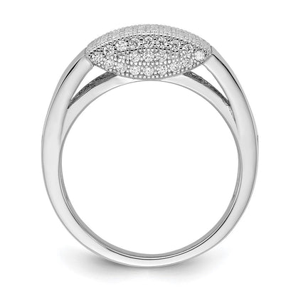 Sterlingsilber Brillant Glut Poliert Zirkonia Ring