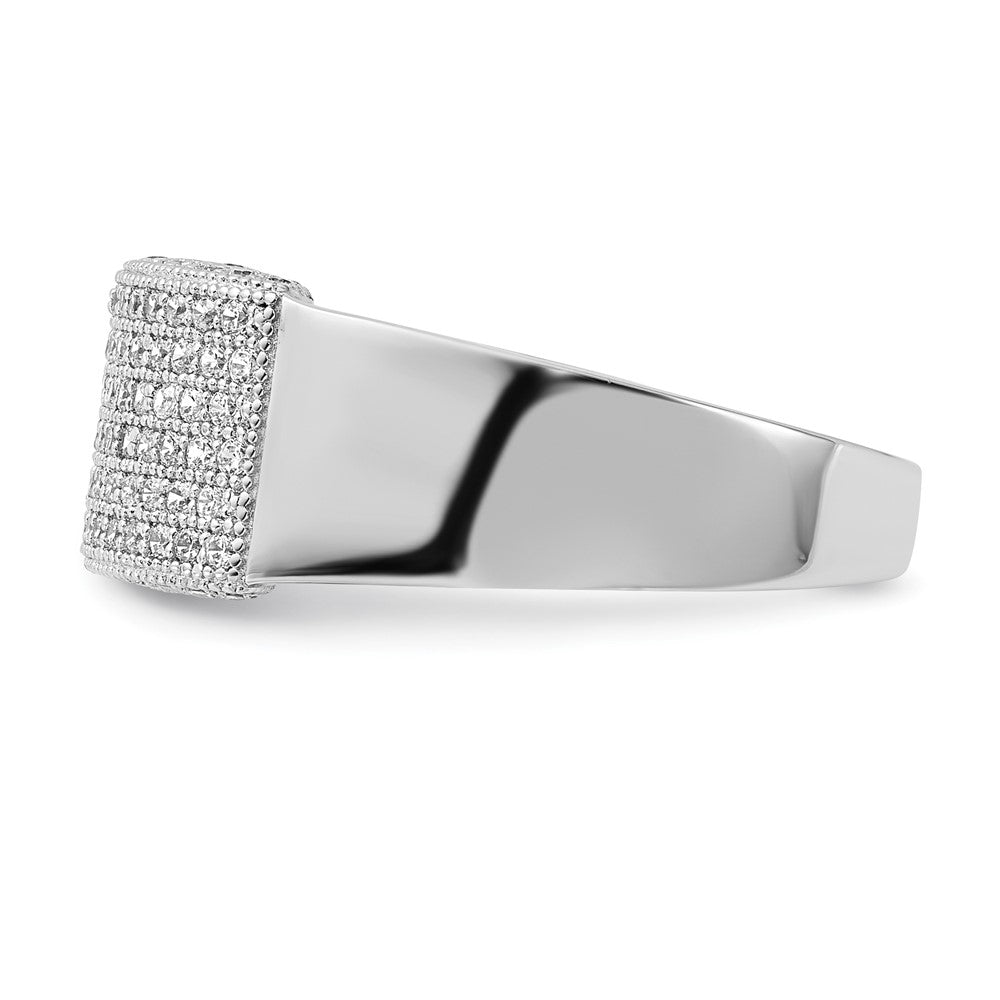 Sterlingsilber Brillant Glut Poliert Zirkonia Ring