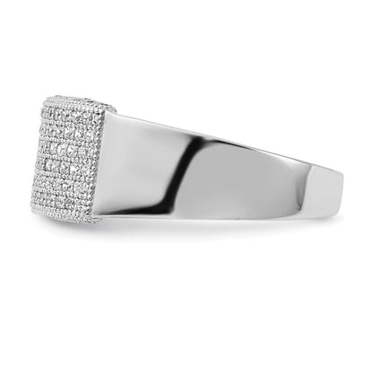 Sterlingsilber Brillant Glut Poliert Zirkonia Ring