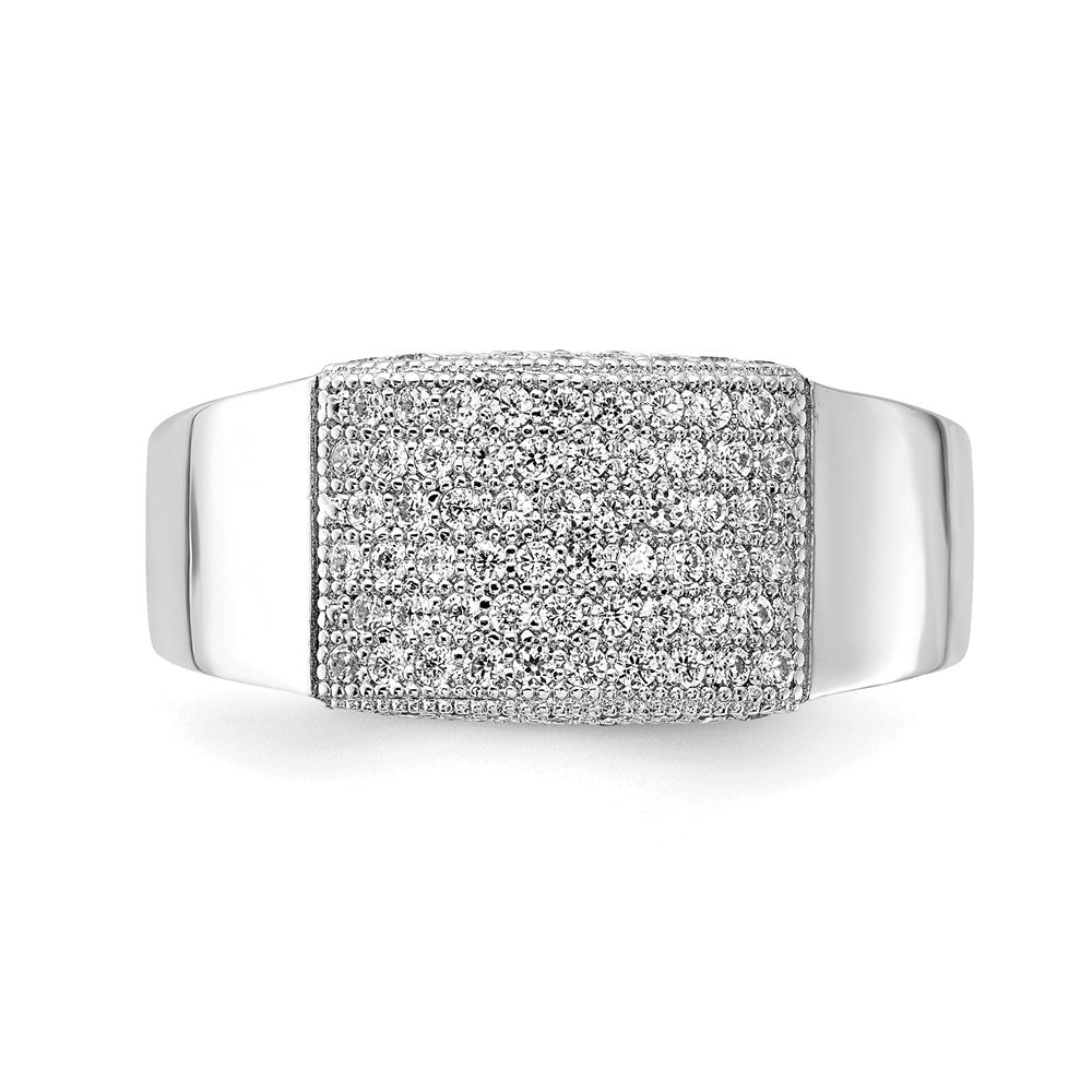 Sterlingsilber Brillant Glut Poliert Zirkonia Ring
