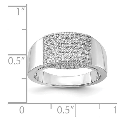 Sterlingsilber Brillant Glut Poliert Zirkonia Ring