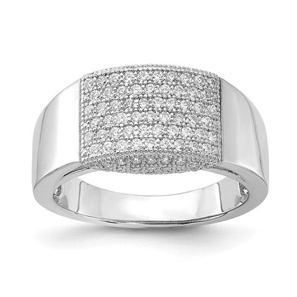Sterlingsilber Brillant Glut Poliert Zirkonia Ring