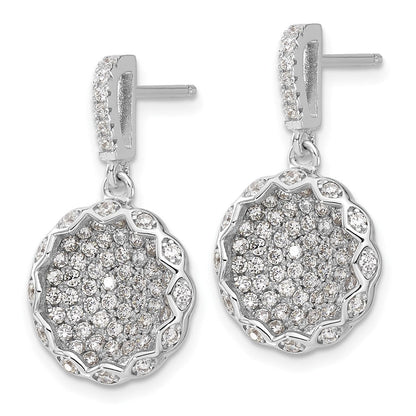 Sterlingsilber Brillant Glut Zirkonia Kreis Hängend Ohrstecker
