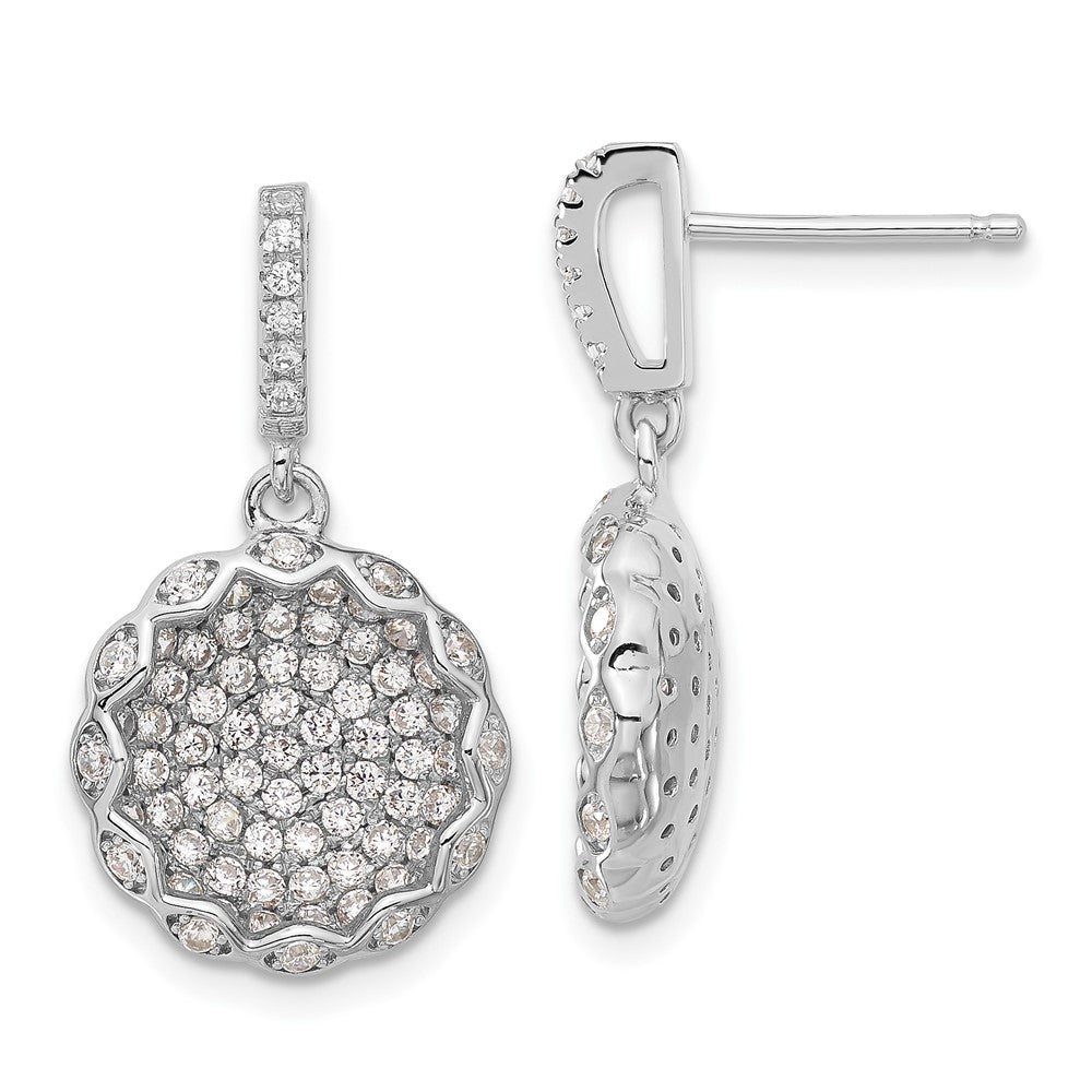 Sterlingsilber Brillant Glut Zirkonia Kreis Hängend Ohrstecker