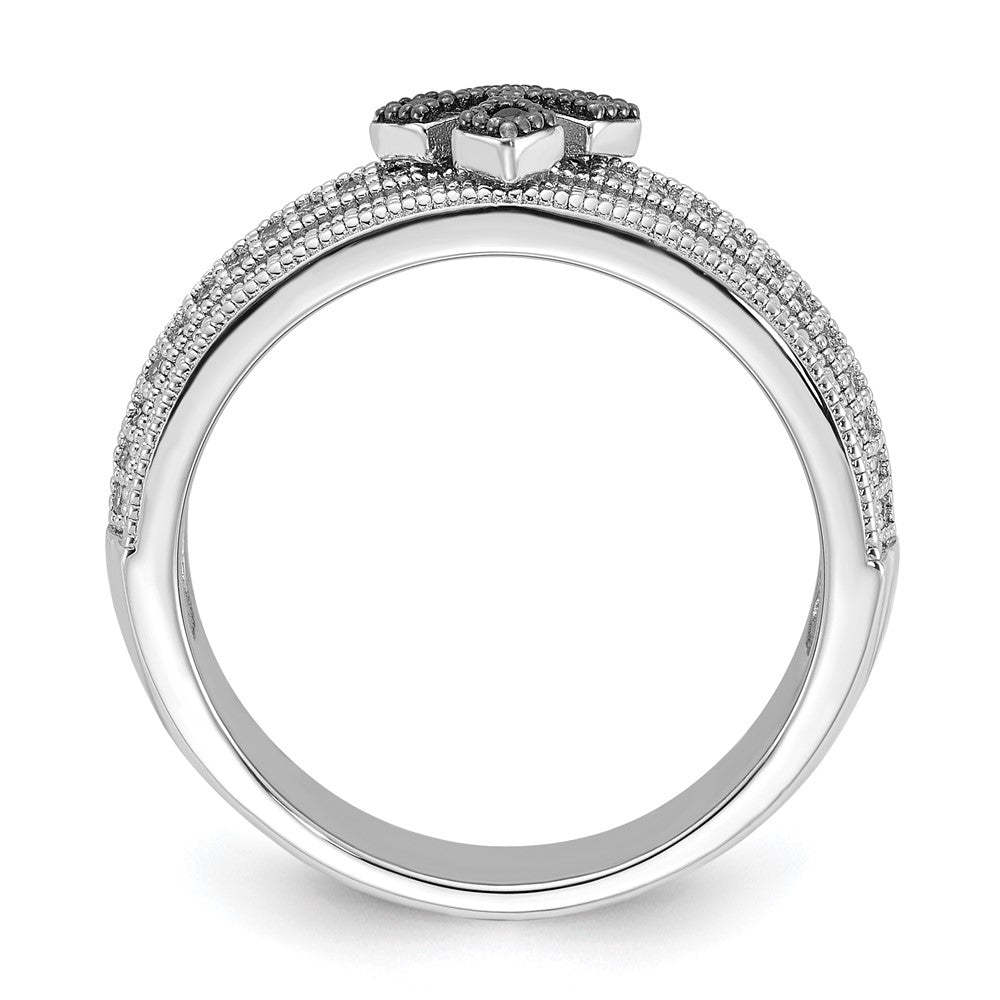 Sterlingsilber & Zirkonia True Feuer Poliert Kreuz Ring