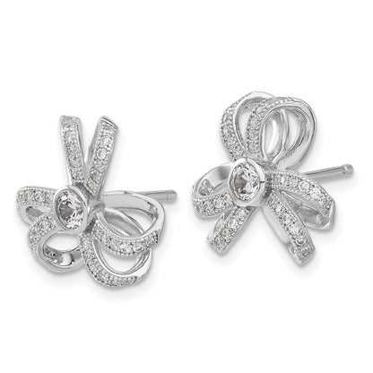 Sterlingsilber Brillant Glut Zirkonia Blume Ohrstecker