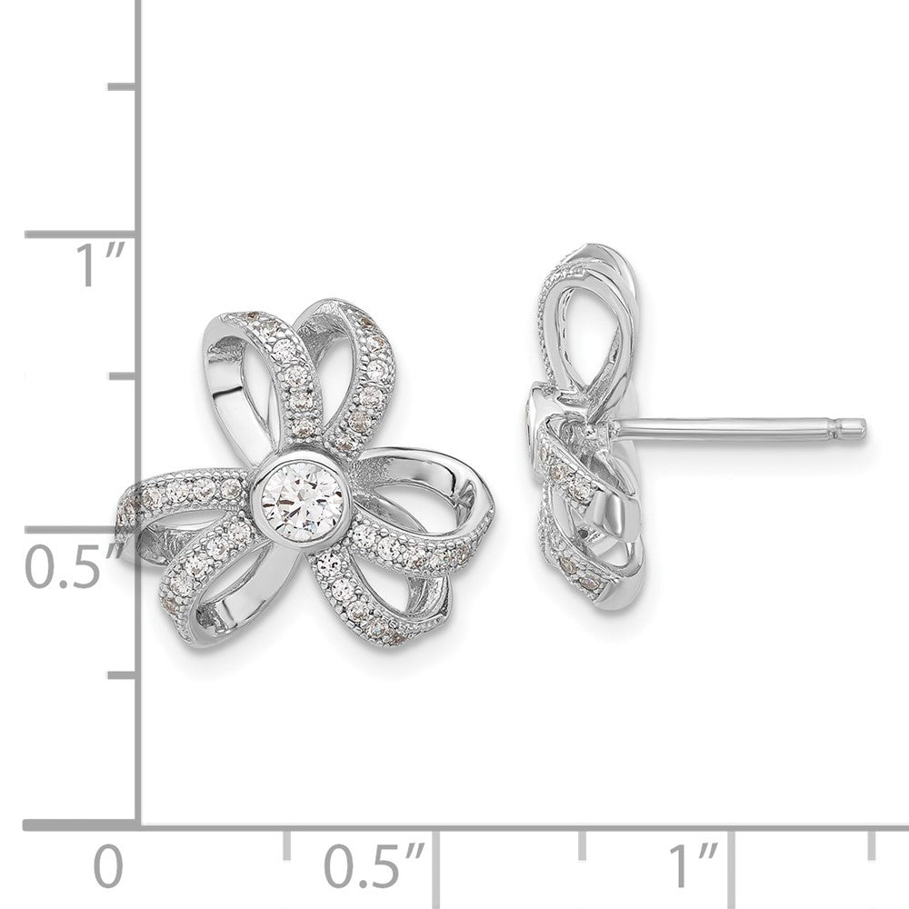 Sterlingsilber Brillant Glut Zirkonia Blume Ohrstecker