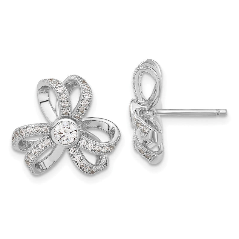Sterlingsilber Brillant Glut Zirkonia Blume Ohrstecker