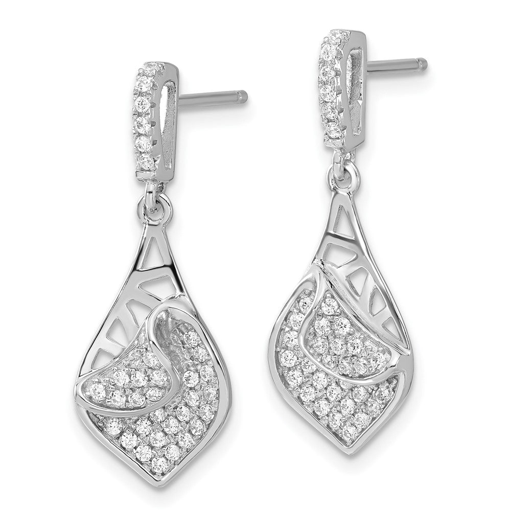 Sterlingsilber Brillant Glut Fantasie Zirkonia Tropfen Hängend Ohrstecker