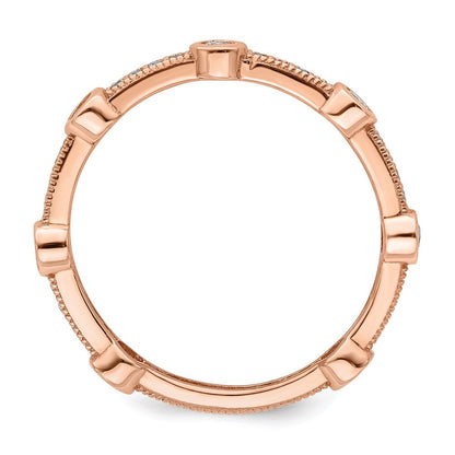 Sterlingsilber Brillant Glut Rose Vergoldet 33 Stein Mikro Pavé Zirkonia Ring