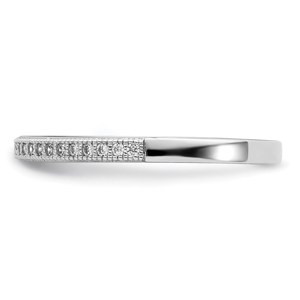Sterlingsilber Brillant Glut Rhodiniert 25 Stein Mikro Pavé Zirkonia Poliert Ring