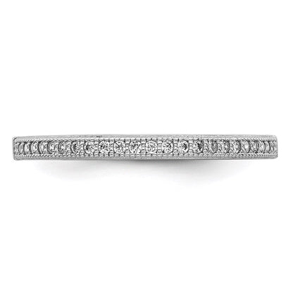 Sterlingsilber Brillant Glut Rhodiniert 25 Stein Mikro Pavé Zirkonia Poliert Ring
