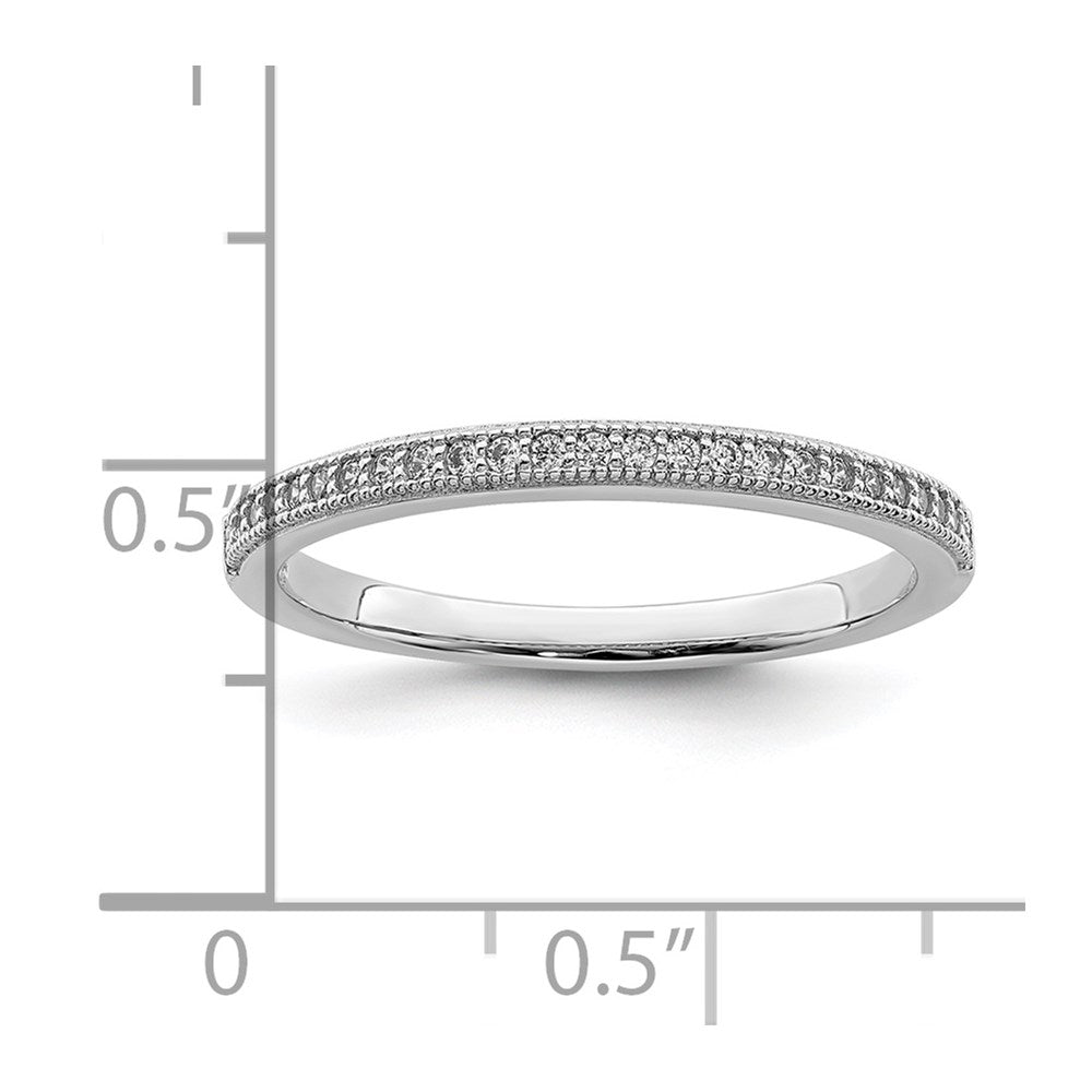 Sterlingsilber Brillant Glut Rhodiniert 25 Stein Mikro Pavé Zirkonia Poliert Ring