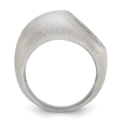 Sterlingsilber Brillant Glut Modern Gebürstet Zirkonia Ring