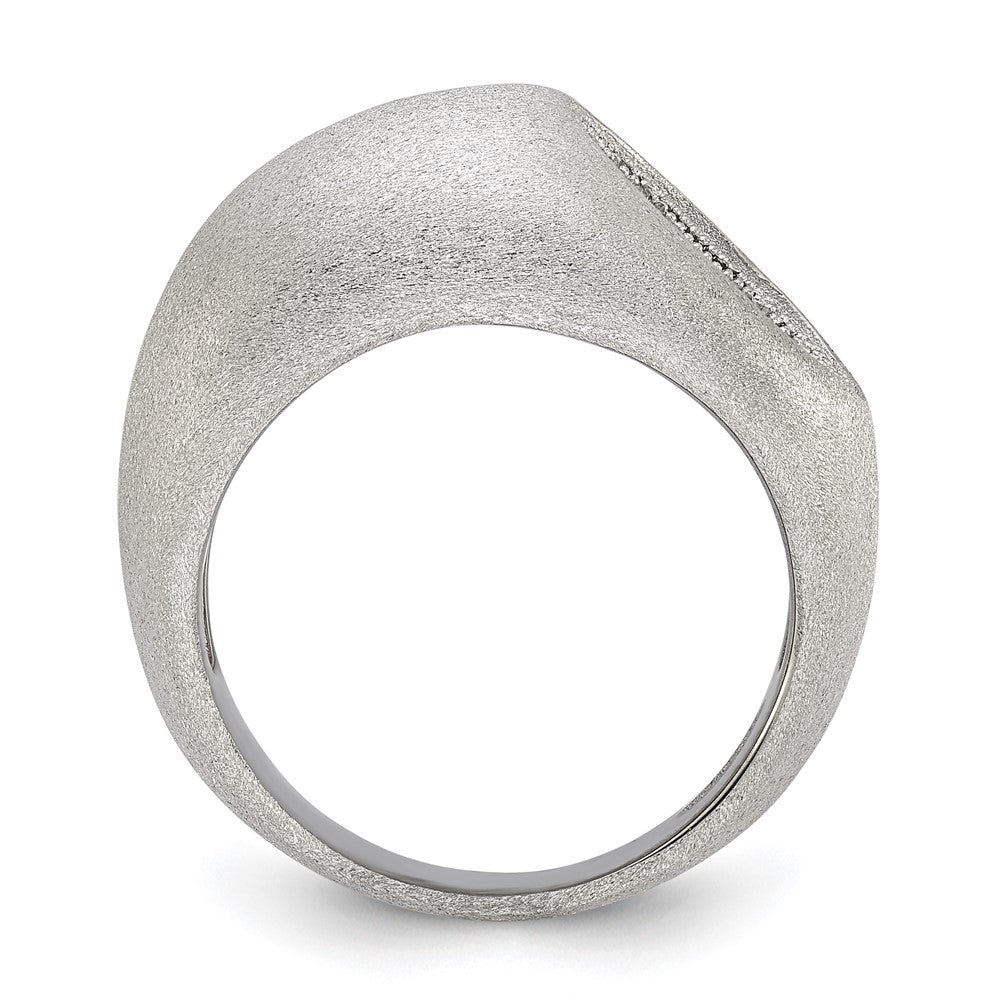 Sterlingsilber Brillant Glut Modern Gebürstet Zirkonia Ring