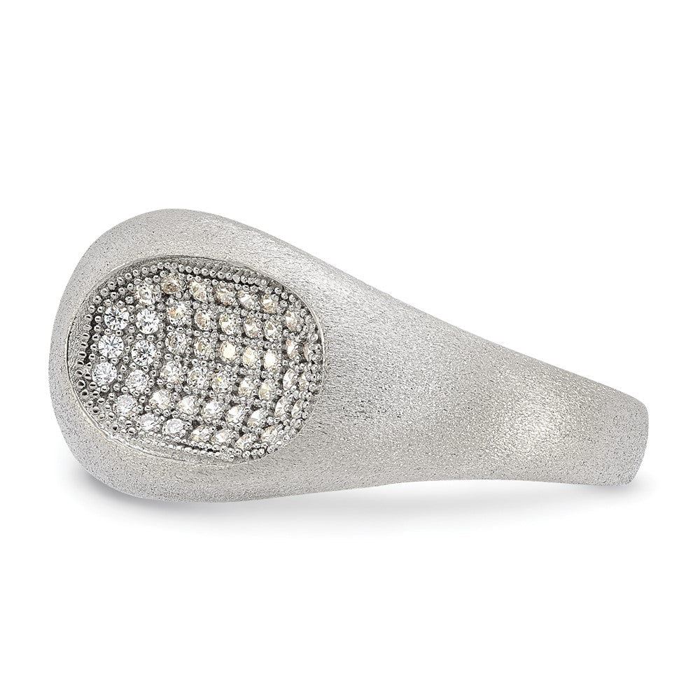 Sterlingsilber Brillant Glut Modern Gebürstet Zirkonia Ring