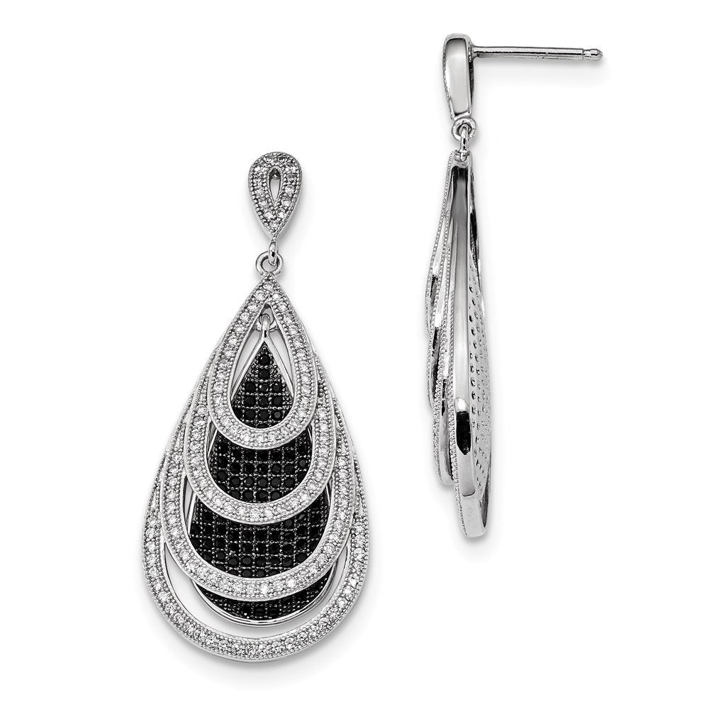 Sterlingsilber Ss Rhodiniert Zirkonia True Feuer Tropfen Hängend Ohrstecker