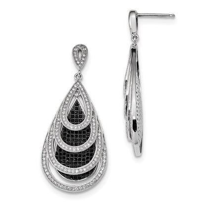 Sterlingsilber Ss Rhodiniert Zirkonia True Feuer Tropfen Hängend Ohrstecker
