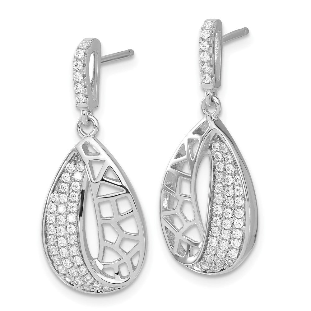 Sterlingsilber Brillant Glut Zirkonia Tropfen Hängend Ohrstecker