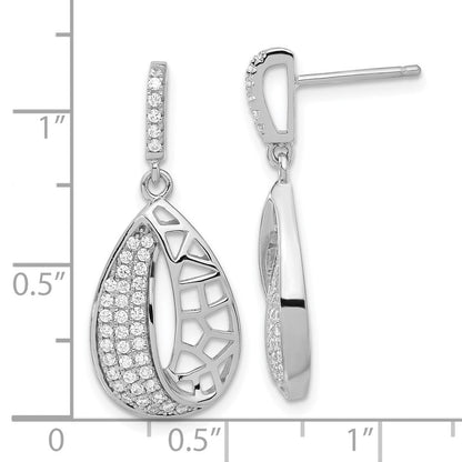 Sterlingsilber Brillant Glut Zirkonia Tropfen Hängend Ohrstecker