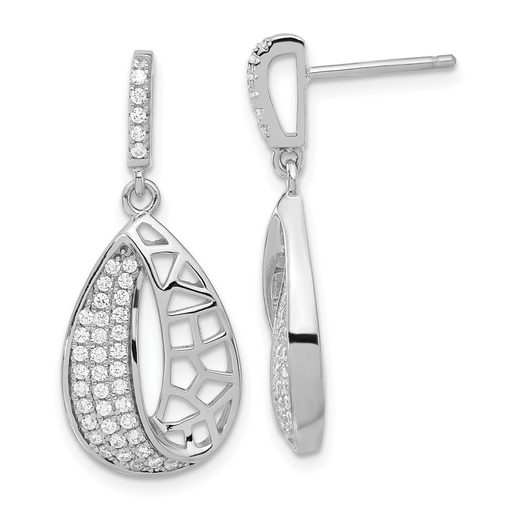 Sterlingsilber Brillant Glut Zirkonia Tropfen Hängend Ohrstecker