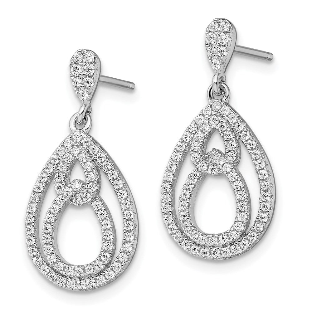 Sterlingsilber Brillant Glut Rhodiniert 148 Stein Mikro Pavé Zirkonia Hängend Ohrstecker