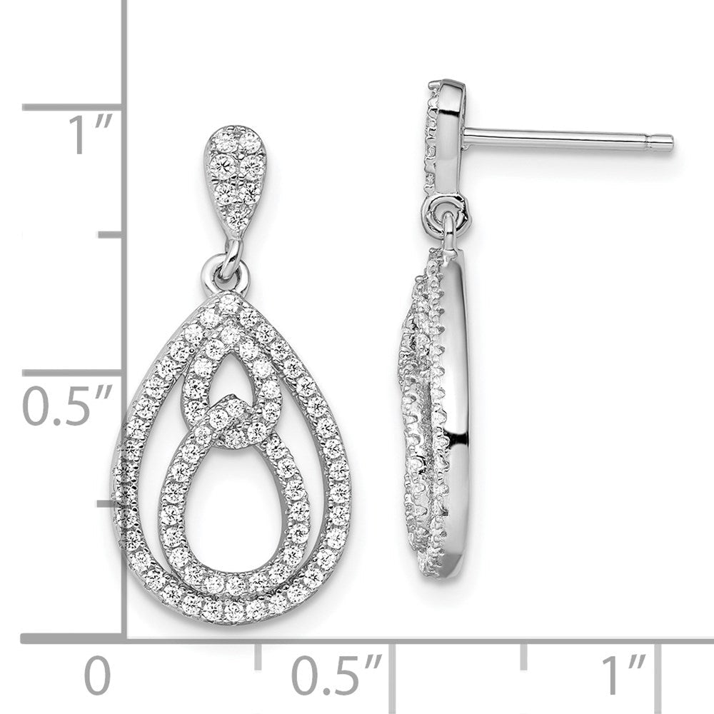 Sterlingsilber Brillant Glut Rhodiniert 148 Stein Mikro Pavé Zirkonia Hängend Ohrstecker