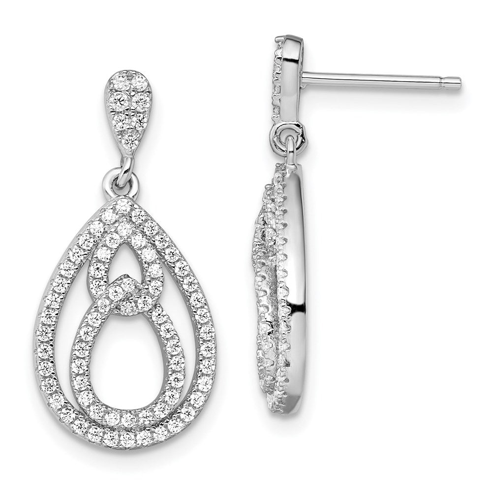 Sterlingsilber Brillant Glut Rhodiniert 148 Stein Mikro Pavé Zirkonia Hängend Ohrstecker