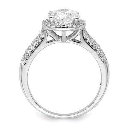 Sterlingsilber Brillant Glut Rhodiniert 69 Stein Heiligenschein Mikro Pavé Zirkonia Ring