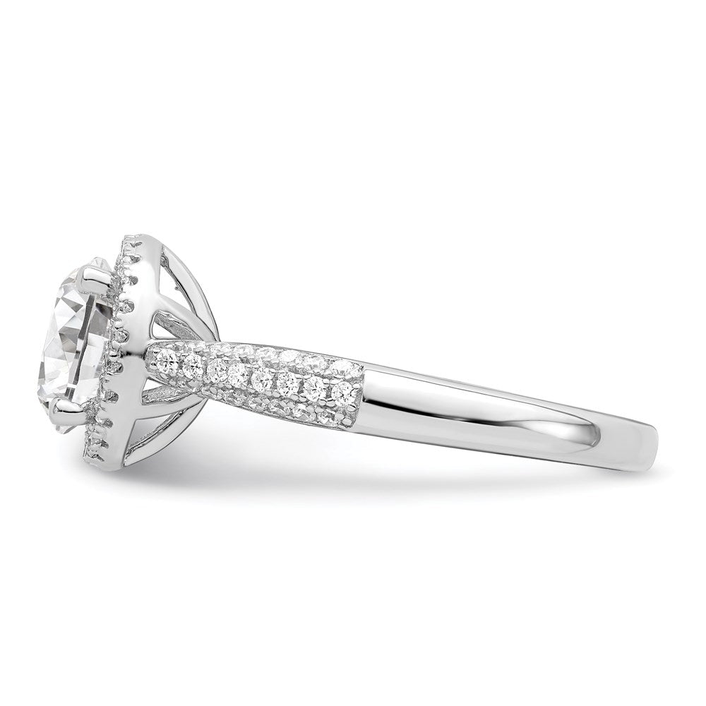 Sterlingsilber Brillant Glut Rhodiniert 69 Stein Heiligenschein Mikro Pavé Zirkonia Ring