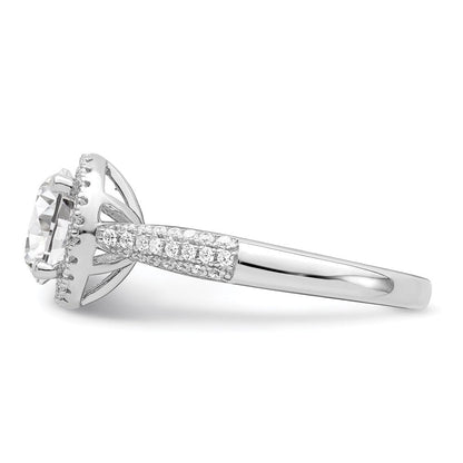 Sterlingsilber Brillant Glut Rhodiniert 69 Stein Heiligenschein Mikro Pavé Zirkonia Ring