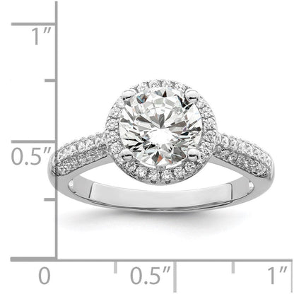 Sterlingsilber Brillant Glut Rhodiniert 69 Stein Heiligenschein Mikro Pavé Zirkonia Ring