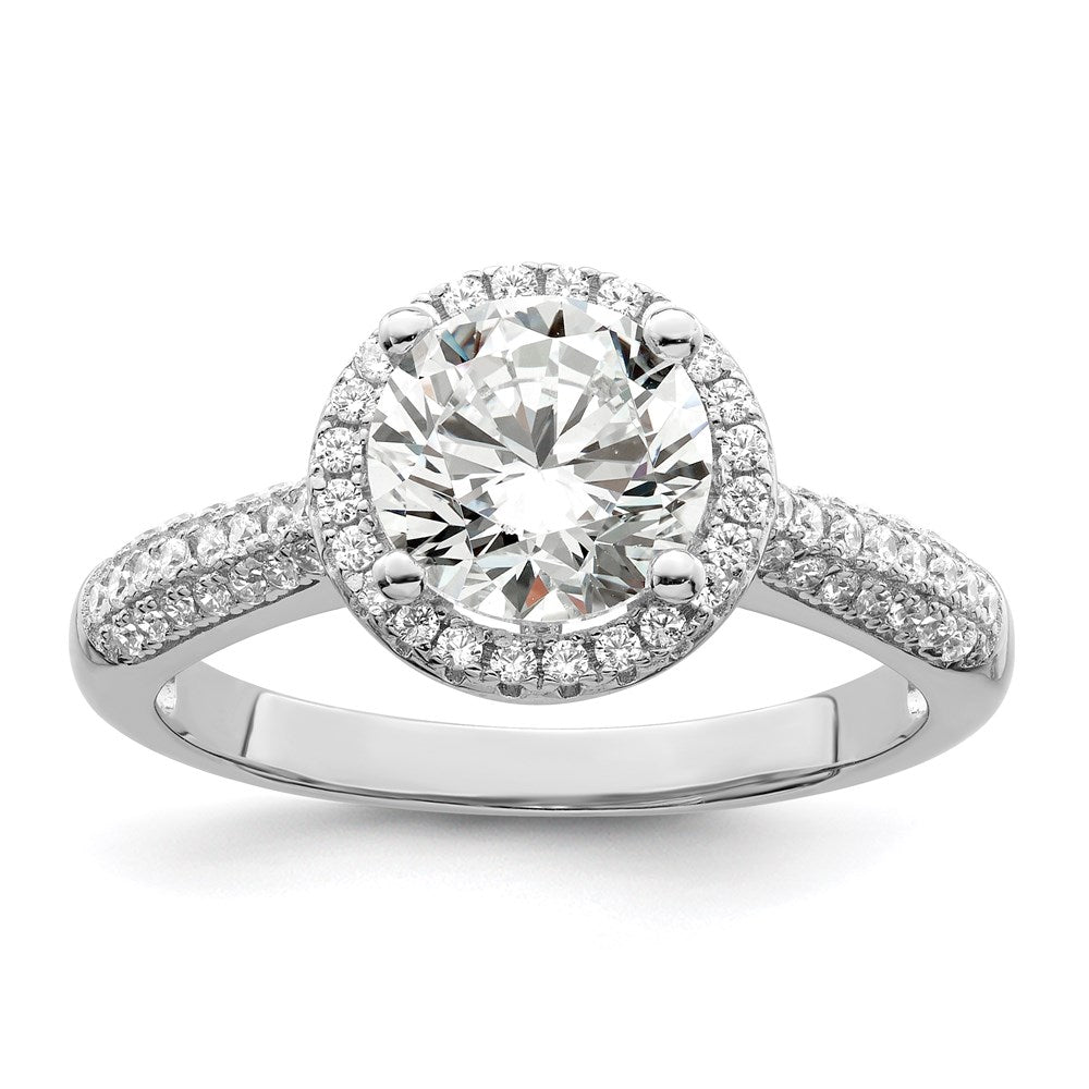 Sterlingsilber Brillant Glut Rhodiniert 69 Stein Heiligenschein Mikro Pavé Zirkonia Ring