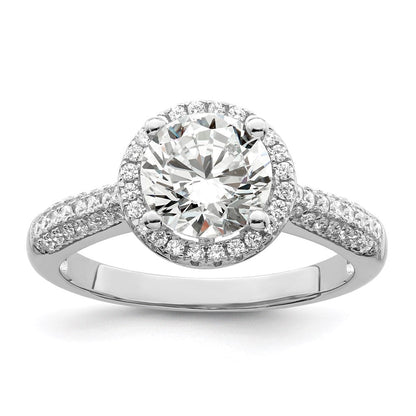 Sterlingsilber Brillant Glut Rhodiniert 69 Stein Heiligenschein Mikro Pavé Zirkonia Ring