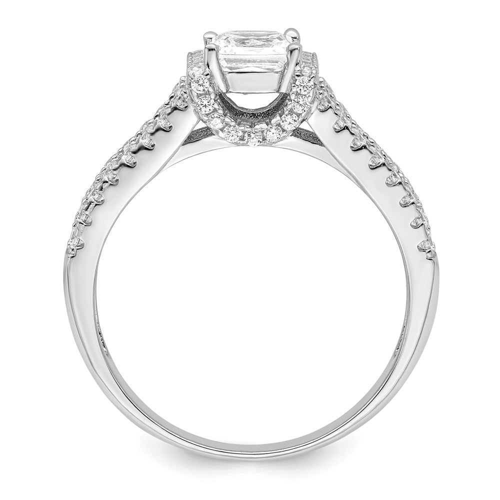 Sterlingsilber Brillant Glut Rhodiniert 61 Stein Mikro Pavé Zirkonia Ring