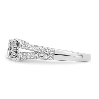 Sterlingsilber Brillant Glut Rhodiniert 61 Stein Mikro Pavé Zirkonia Ring