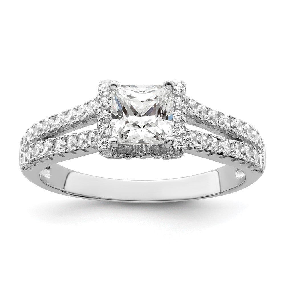 Sterlingsilber Brillant Glut Rhodiniert 61 Stein Mikro Pavé Zirkonia Ring