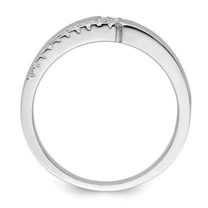 Sterlingsilber Brillant Glut Rhodiniert 24 Stein Mikro Pavé Zirkonia Herren Ring