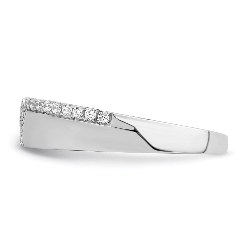 Sterlingsilber Brillant Glut Rhodiniert 24 Stein Mikro Pavé Zirkonia Herren Ring