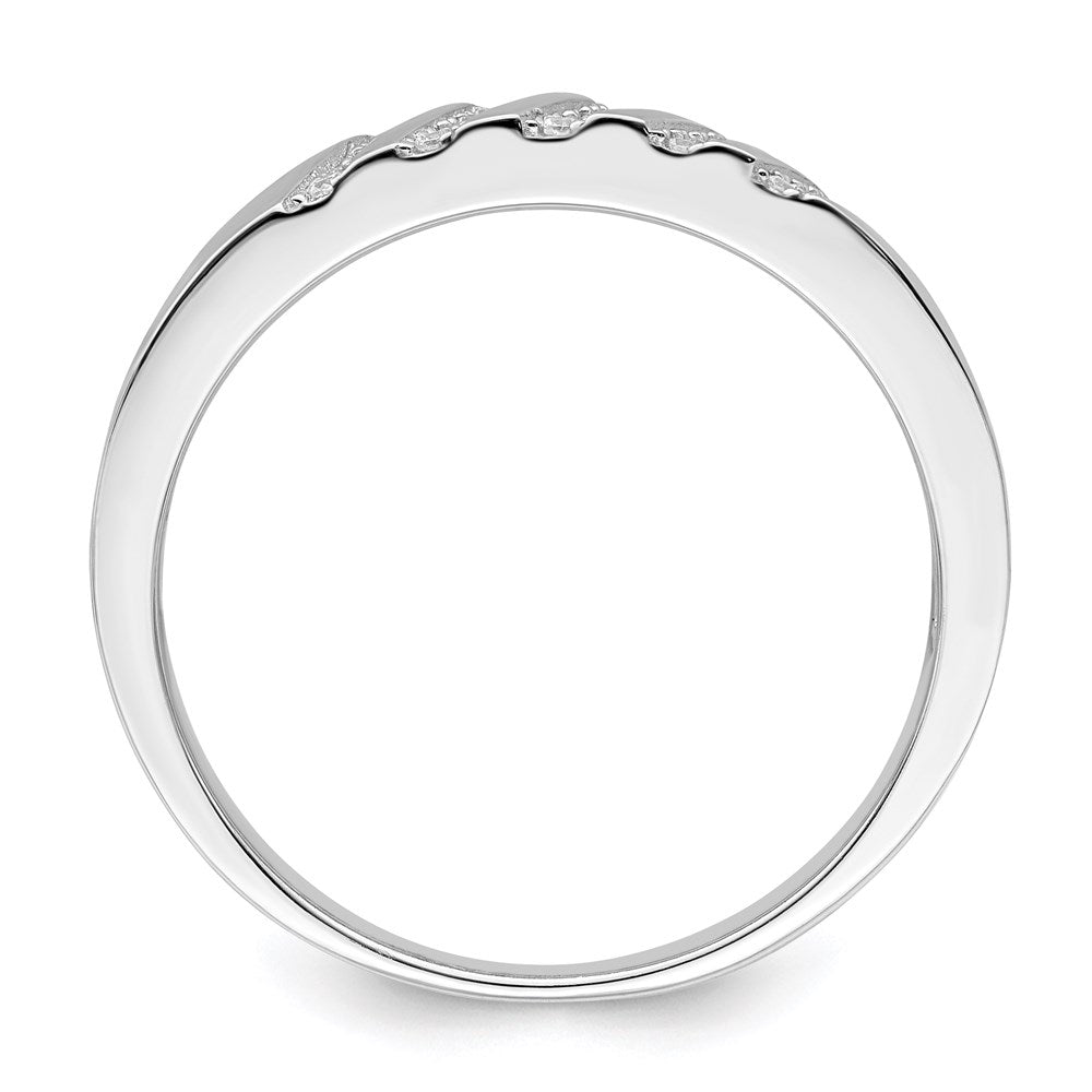 Sterlingsilber Brillant Glut Rhodiniert 20 Stein Mikro Pavé Zirkonia Herren Ring