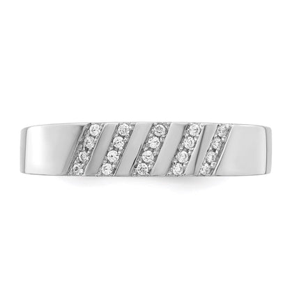 Sterlingsilber Brillant Glut Rhodiniert 20 Stein Mikro Pavé Zirkonia Herren Ring